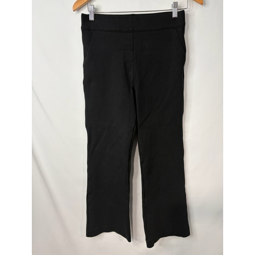 Spanx Black Ponte Kick Flare Cropped Pull On Pants Medium High Rise Workwear